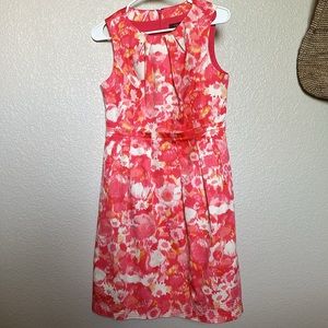 3/$30 Eliza J coral and pink floral, watercolor dress with pockets 6